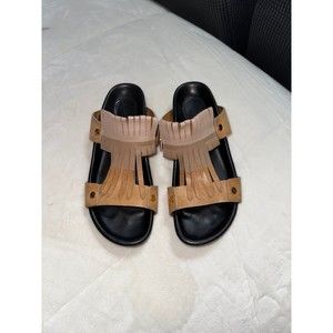 Chloe LEATHER FRINGE FLAT SLIDE